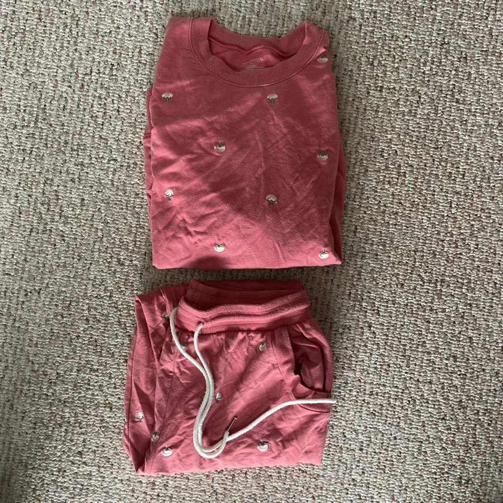 Set of Summersalt pink floral sweatshirt and pants size medium